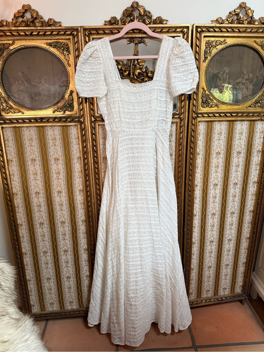 NWT LoveShackFancy Ryan Maxi Dress Catalina Lace White Ivory Bridal Size 2 XS